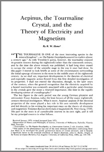 Aepinus, the tourmaline crystal, and the theory of electricity and magnetism